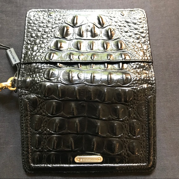 Brahmin Wristlet Wallet Black EmbossedLeather - Picture 5 of 6